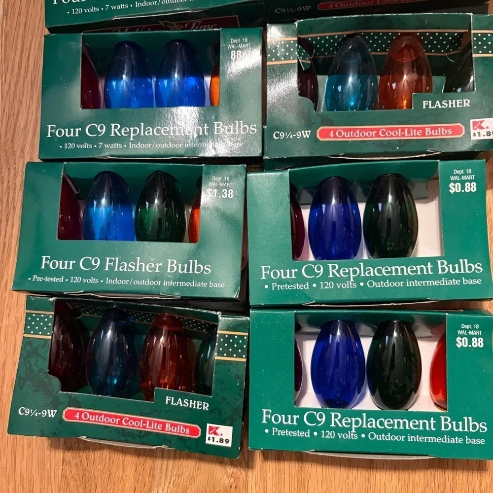 Vintage Home Holiday String Light Bulb Replacement C9 Flashing C9 1/4